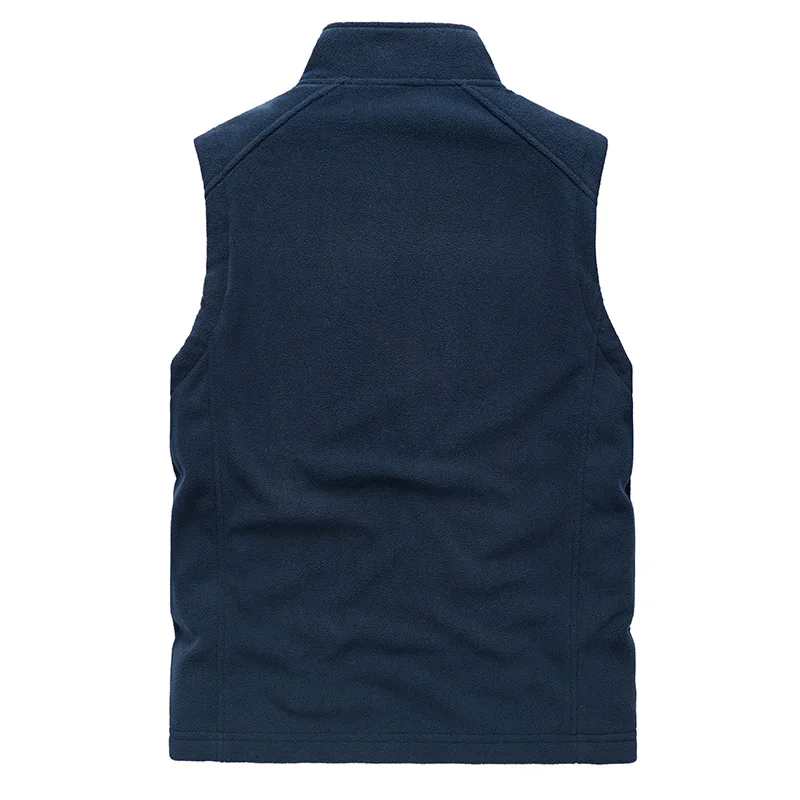 New Autumn Men Thick Warm Vest Winter Men Solid Stand Collar Polar Fleece Sleeveless Vest Jacket Outdoor Sports Waistcoat Male 4