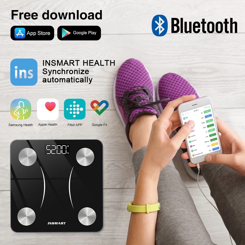 Electronic Scale Weight Scale Body Fat Scale Smart Wireless Digital Weight Scale Body Composition Analyzer With Smartphone App Bluetooth-compatible