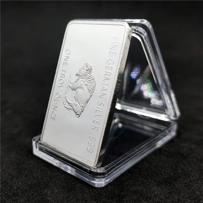 Tedesco Mint 1 Oncia Troy Buffalo Moneta Commemorativa Argento Placcato Oro Bar In Dio We Trust