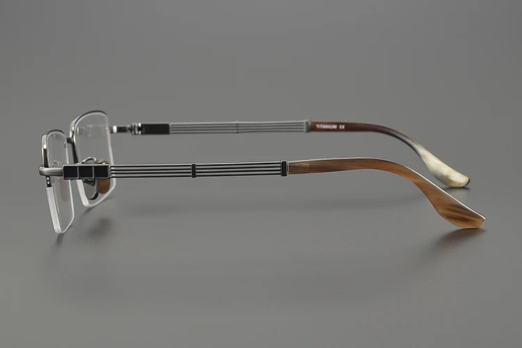 Nobler Unisex Semi Rim Big Square Titanium Eyeglasses Professional Style