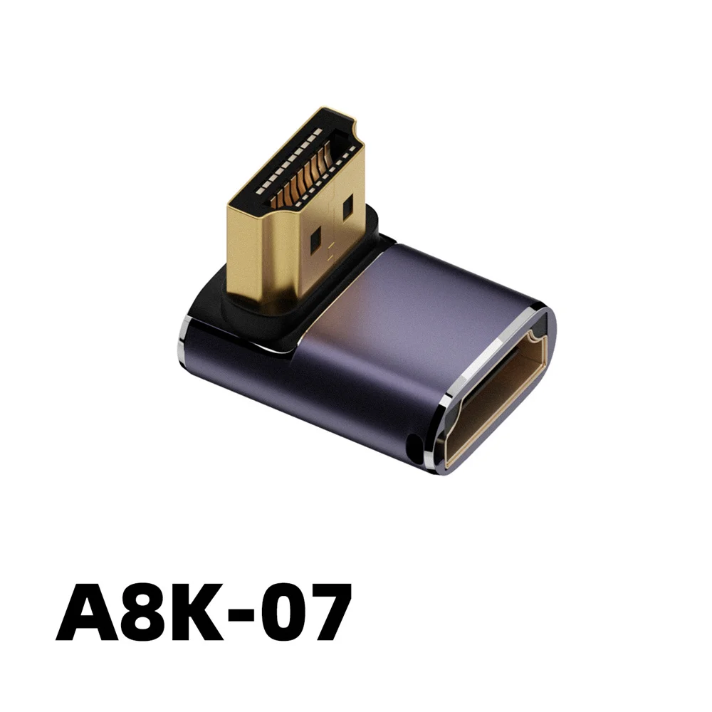 HDMI 호환 2.1 케이블 커넥터 어댑터, 270 90 도 각도, 암수 변환기, 케이블 어댑터 익스텐더, 1 개, 2 개