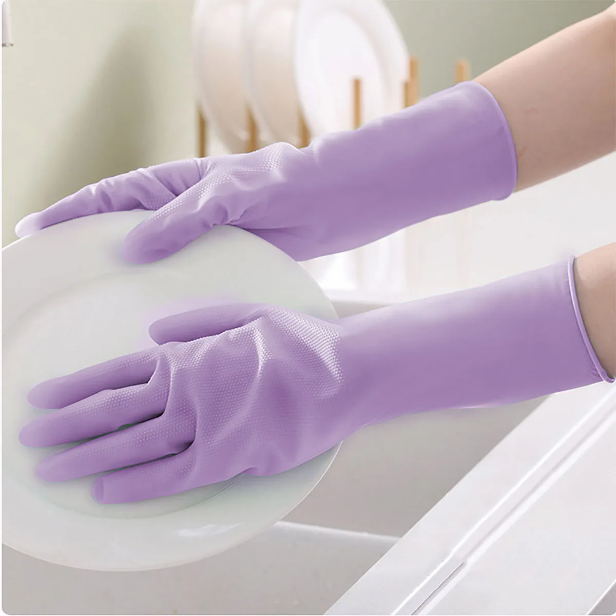 Nitrile gloves Dishwashing gloves Garden work gloves Horticultural gloves Cleaning gloves Protective gloves Household Non-slip Nitrile Gloves Kitchen Garden Laundry Dishwash Food Grade Protect Reuse