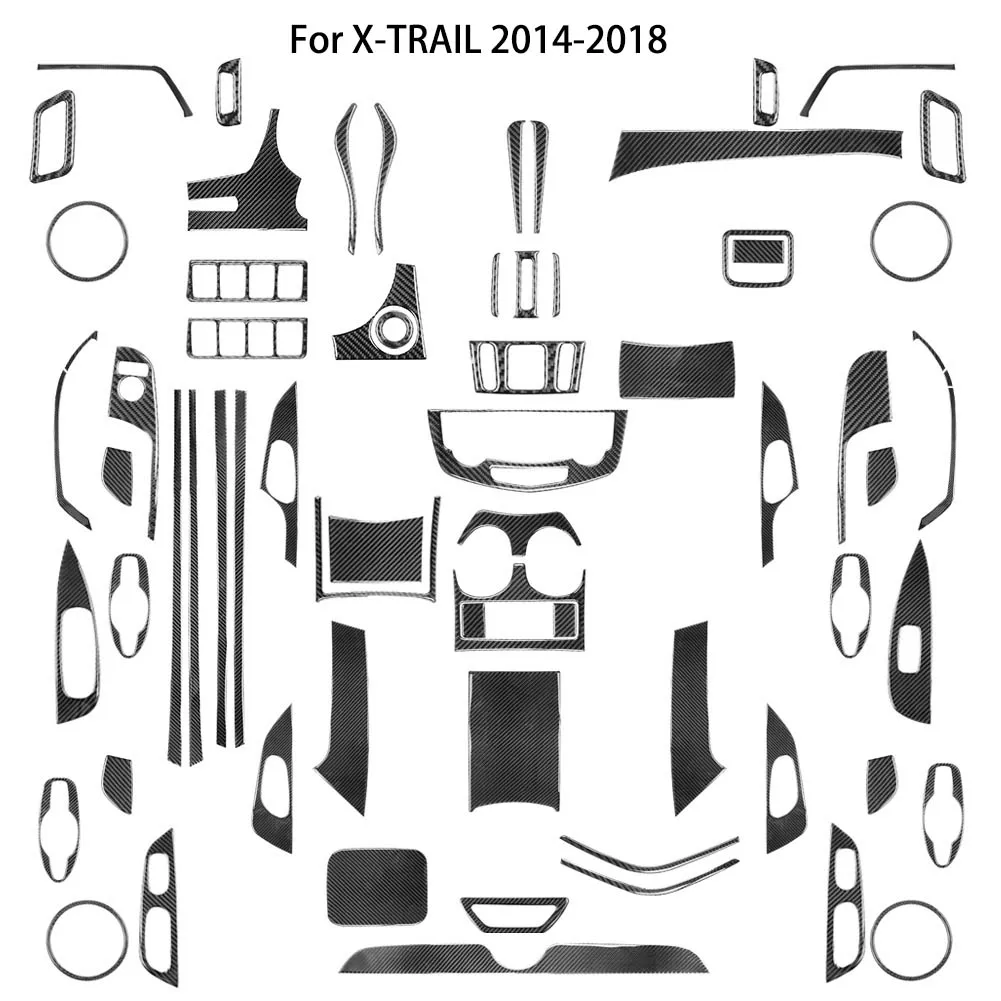 

Black Carbon Fiber Car Interior Decoration Stickers For Nissan Rogue 2014-2016 Styling Accessories