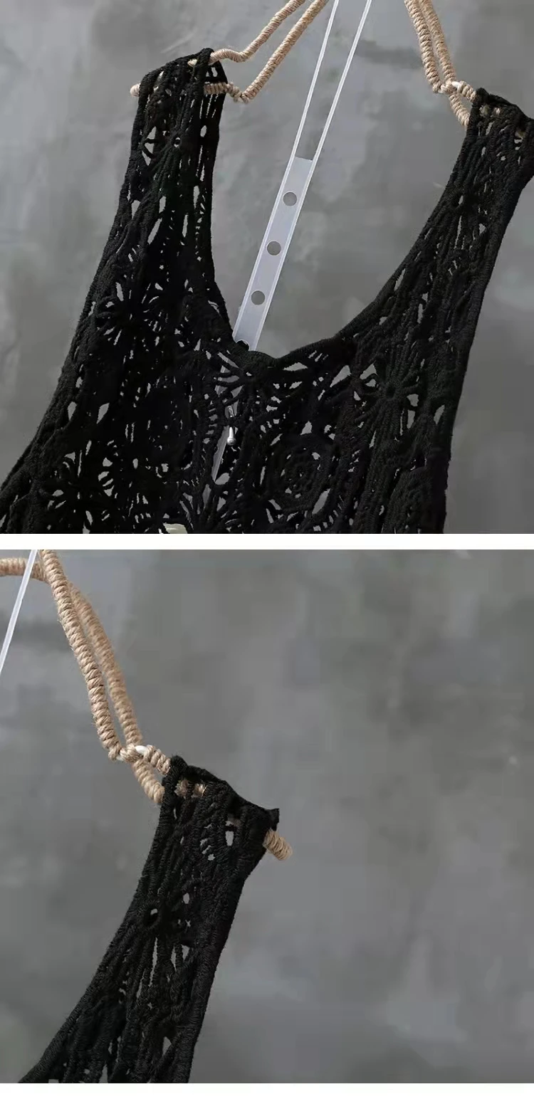 Top Versátil de Tirantes con Borde Ondulado, Estilo Casual para Mujer, Talla ande, Tejido de Punto con Encaje Calado de Col...
