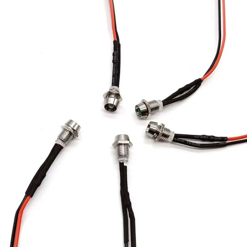 Description Picture 6 of item220V,110V,48V,36V,24V,12V,9V6V5V3V 5mm Pre-Wired LEDs Bulb Ultra Bright Emitting Diodes Indicator Lights 8mm Panel Mount for DIY