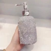 Bling Diamond Hand Sanitizer Bottle 500ml Glass Bathroom Soap Shampoo Shower Gel Dispenser Liquid Lotion Refill Press Head Pink 1