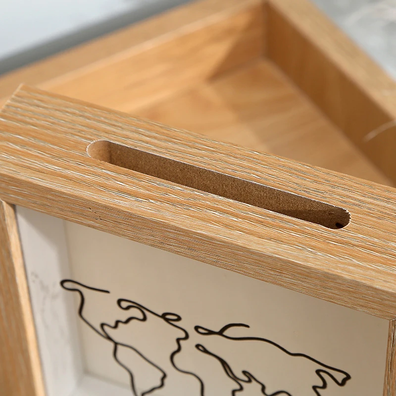 Adventure Archive Boxes Travel Ticket Shadow Box With Slot Memory Boxes Keepsakes Money Ticket Holder Map Storage Frame Holder for Cash Box Treasure Box