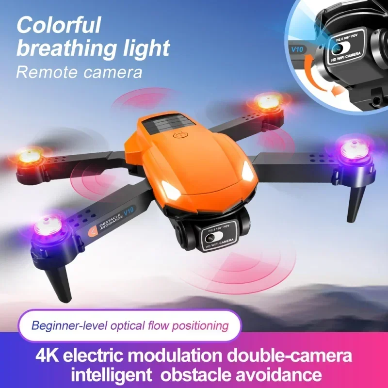 

Obstacle Avoidance Drones RC Helicopters 4K Dual Camera Dron Remote Control Toys For Boys V10 Drone Professional Quadcopter