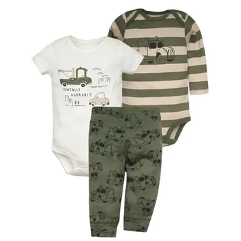 Set di Vestiti per Neonati 2026, Body in Morbido Cotone + Pantaloni, 3 Pezzi, Completo per Bambino con Stampe Cartoon, 6-24 Mesi