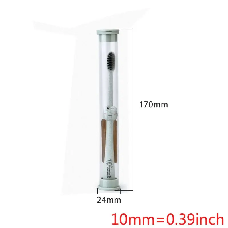 Kids Toothbrush Wheat Straw Handle Soft Bamboo Charcoal Tooth Cleaning Brushes Portable Travel Dust Proof