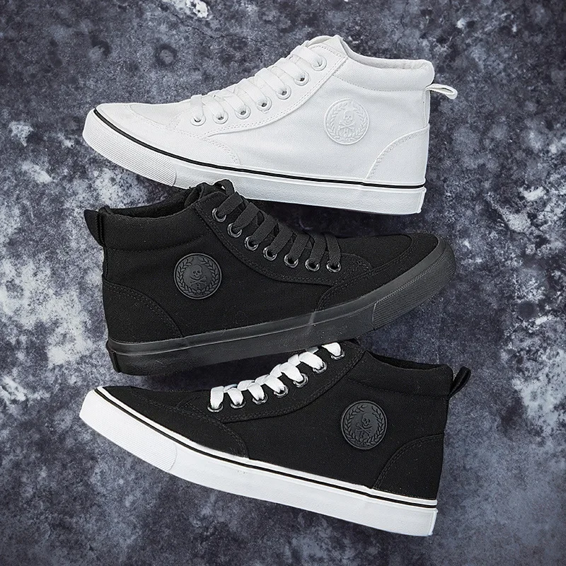 Fashion Men's Canvas Shoes Quality Men Vulcanized Shoes New Breathable Male Flats Hot Sell Wear-resistant High-top Shoes for Men 4