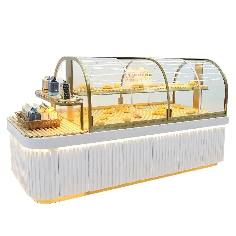 

New curved bread display cabinet bag frame in the island cabinet side cabinet display frame glass commercial
