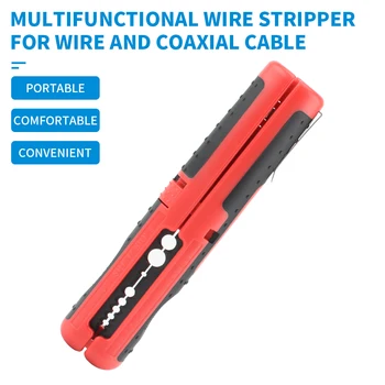 Pinza Multifunzionale per Spellare e Tagliare Cavi, Utensile Manuale Portatile con Impugnatura Antiscivolo e Clip a Penna
