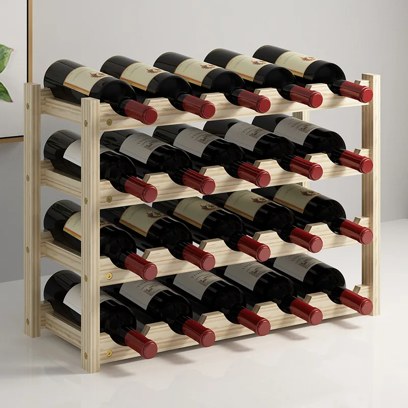 Red Wine rack decoration Wine shelf Solid wood household small modern