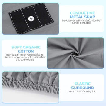 HLLBLL Grounding Sheet, 90% Organic Cotton+10% Pure Silver Organic Fitted Grounded Sheet for Improved Sleep 5