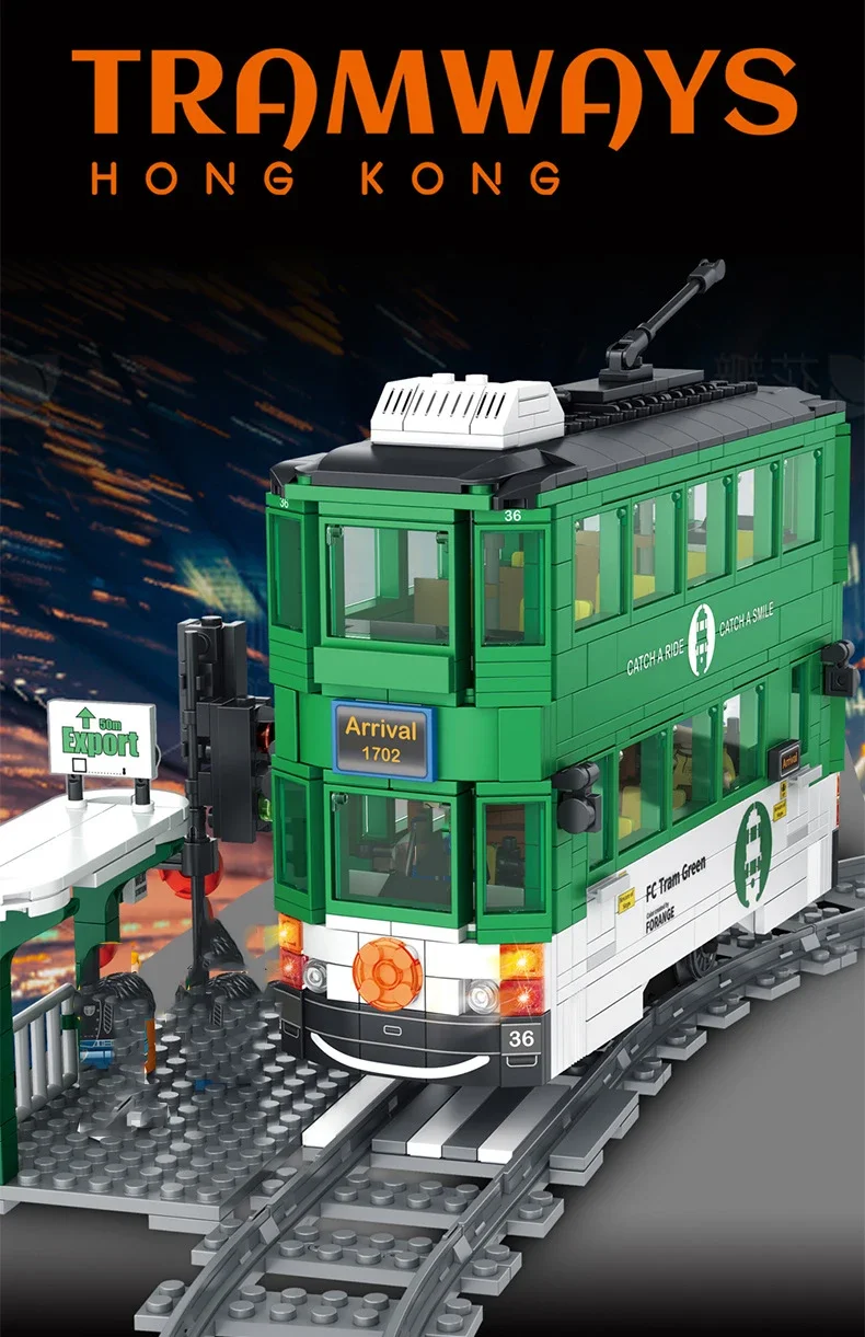 Elektrische U-Bahn Zug Stadt Auto Metro Straßenbahn Wiederaufladbare Lithium-Batterie Motor Bausteine Technische Spielzeug Für Kinder Geschenke – Detail 11