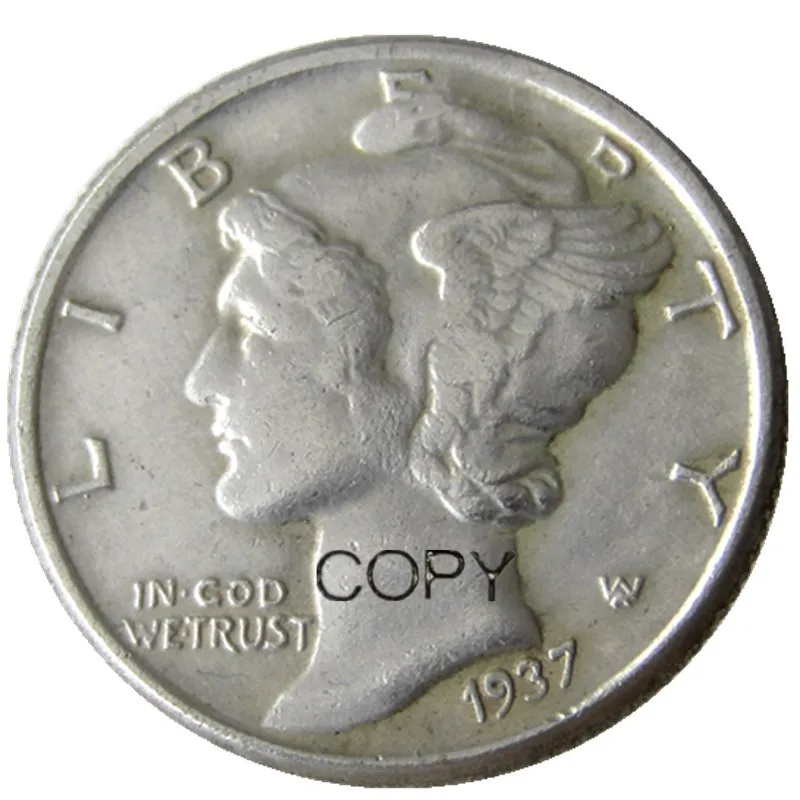 

US 1937 P/S/D Mercury Посеребренная копировальная монета