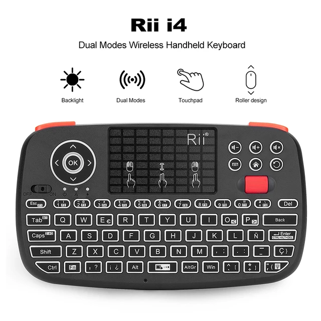 Mini teclado inalámbrico retroiluminado i4 - QWERTY 2.4GHz Android