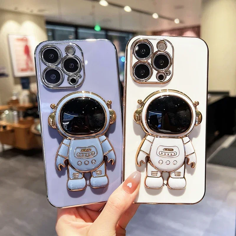 Astronaut Standing Holder Phone Case For infinix Note 30Pro Hot 30 30i 20 20i 11 12i 20Play Plating Cover note30_voghion.com