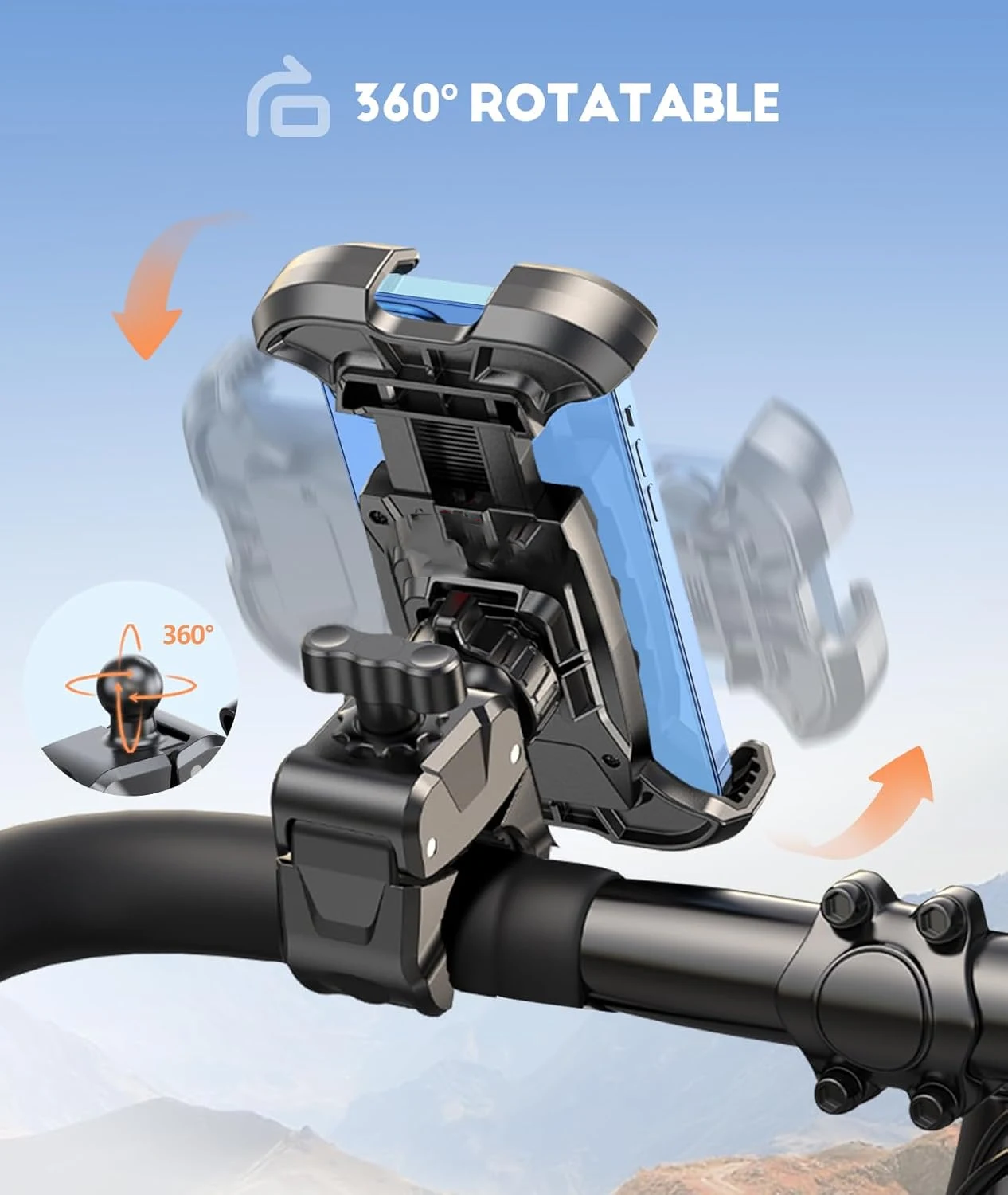 حامل هاتف دراجة هوائية ودراجة نارية JOCEEY، دوران...
