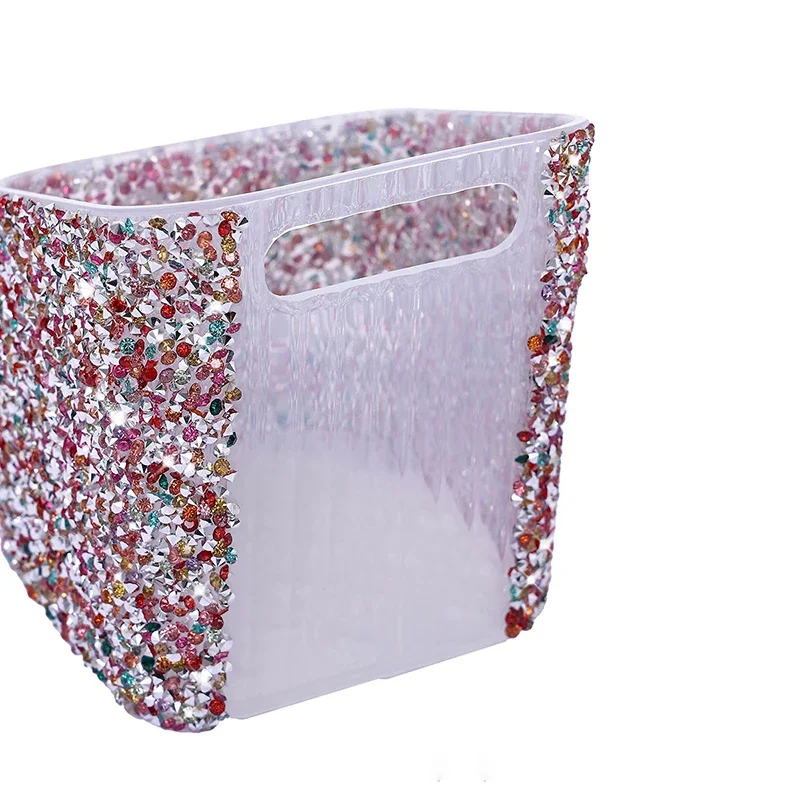 Luxury Rhinestone Wall Mounted Toothbrush Holder Bathroom Storage Holder Non Perforated Toothpaste Kitchen Accessories