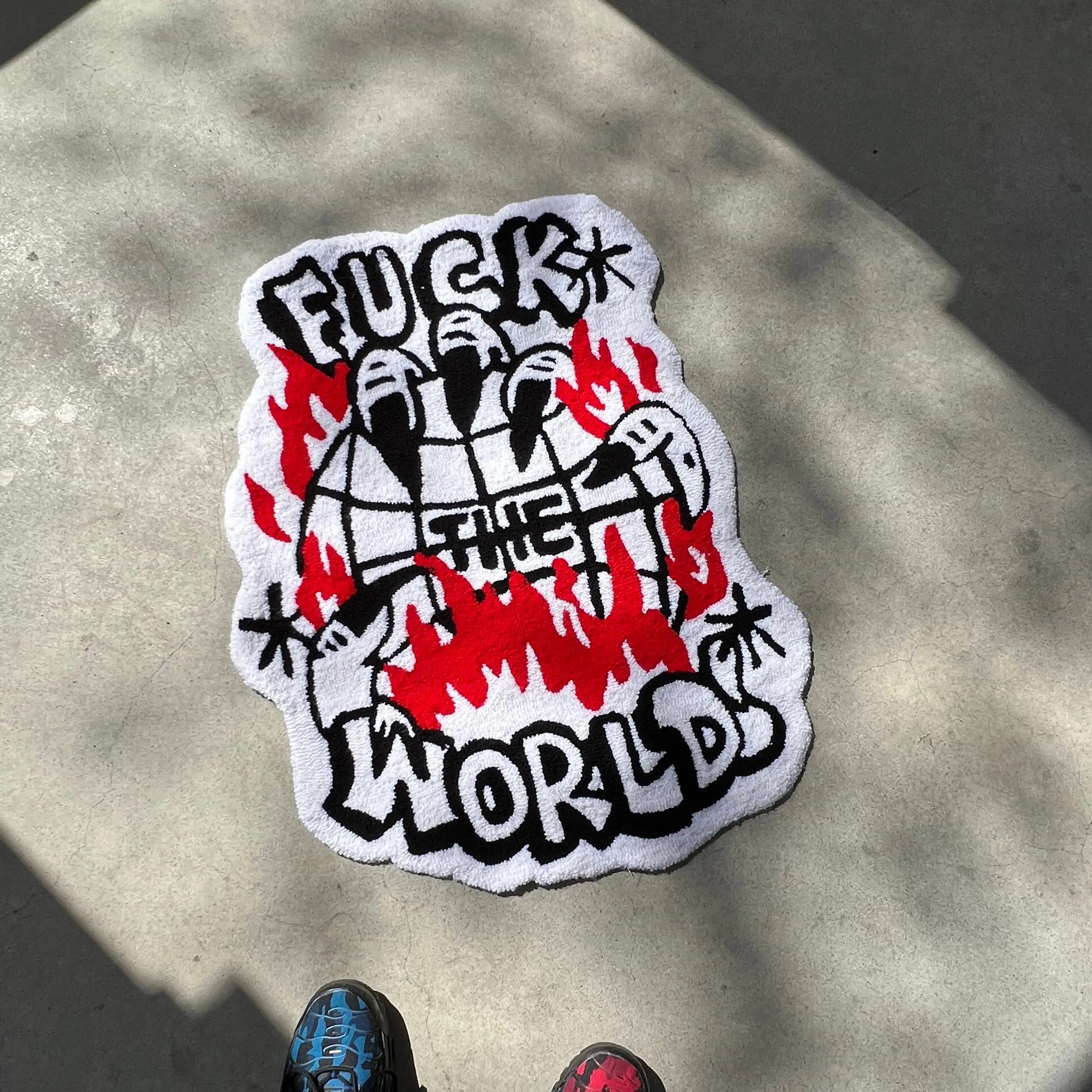 Funny Text Gesture Pattern Simple Interesting Rug Soft Flannel Digital Printing Process Garden Decoration Home Non-slip Carpet