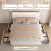 Bed Frame with 4 Storage Drawers, with Smart Control RGBW LED Lights Headboard Footboard, Control DIY Color, Box Spring Optional 3
