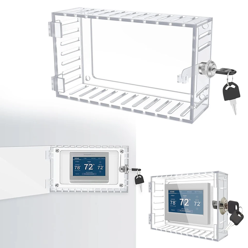Universal Thermostat Lock Box with Key Protection