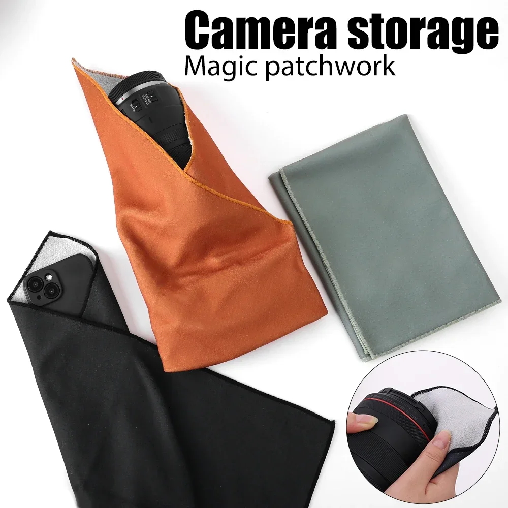 Self-adhesive Camera Cover Protective Wrap Cloth Magic Folding Cloth SLR Lens Protector Wrapping Storage Photographinner Bag 2