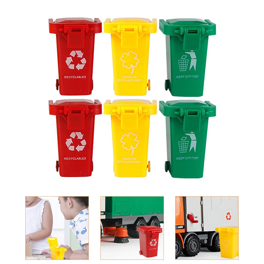 

6 Pcs Toy Bucket Garbage Sorting Bin Child Mini Kids Classification Abs Cognitive