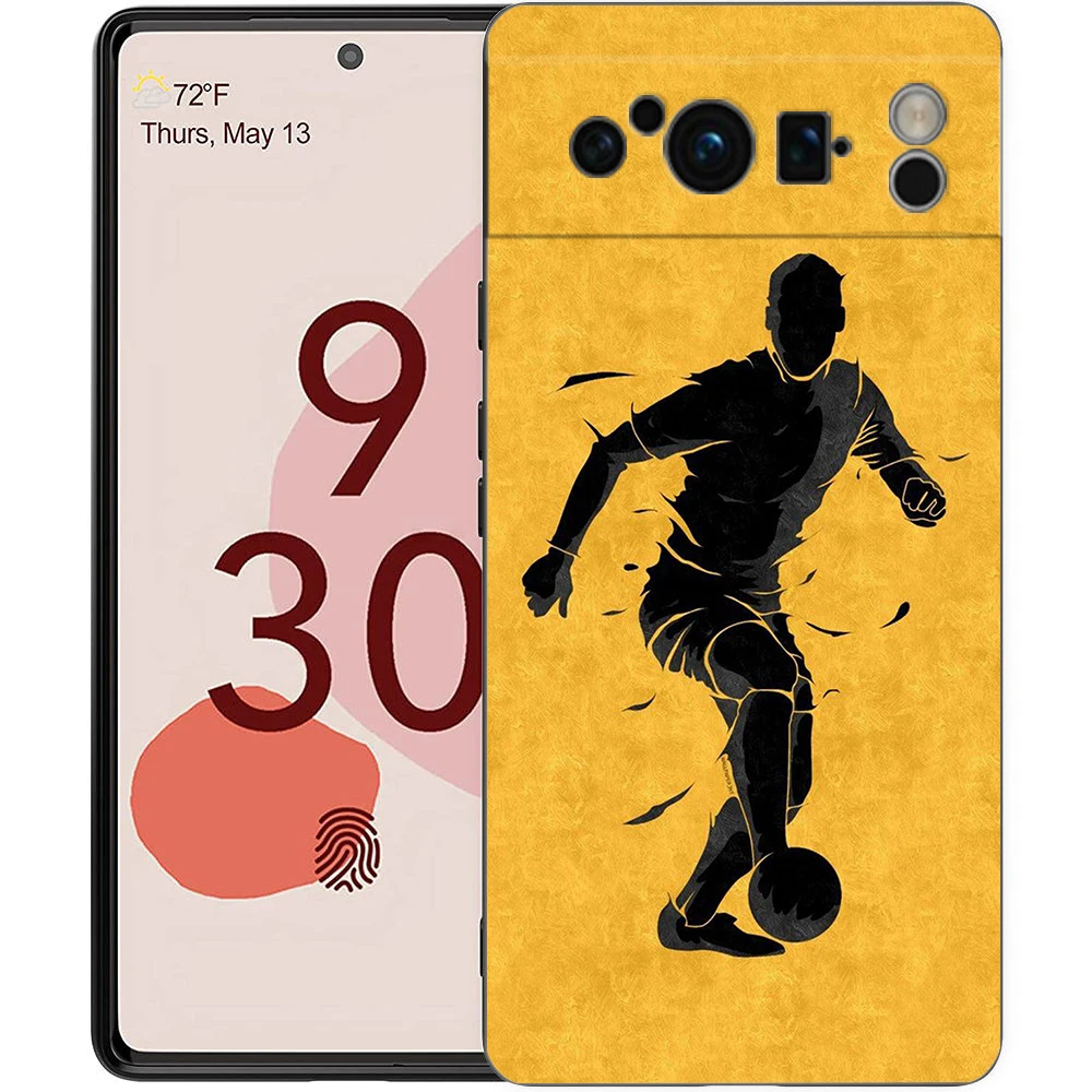 Soccer Ball Passion Shockproof Silicone Phone Case - Black Cover s