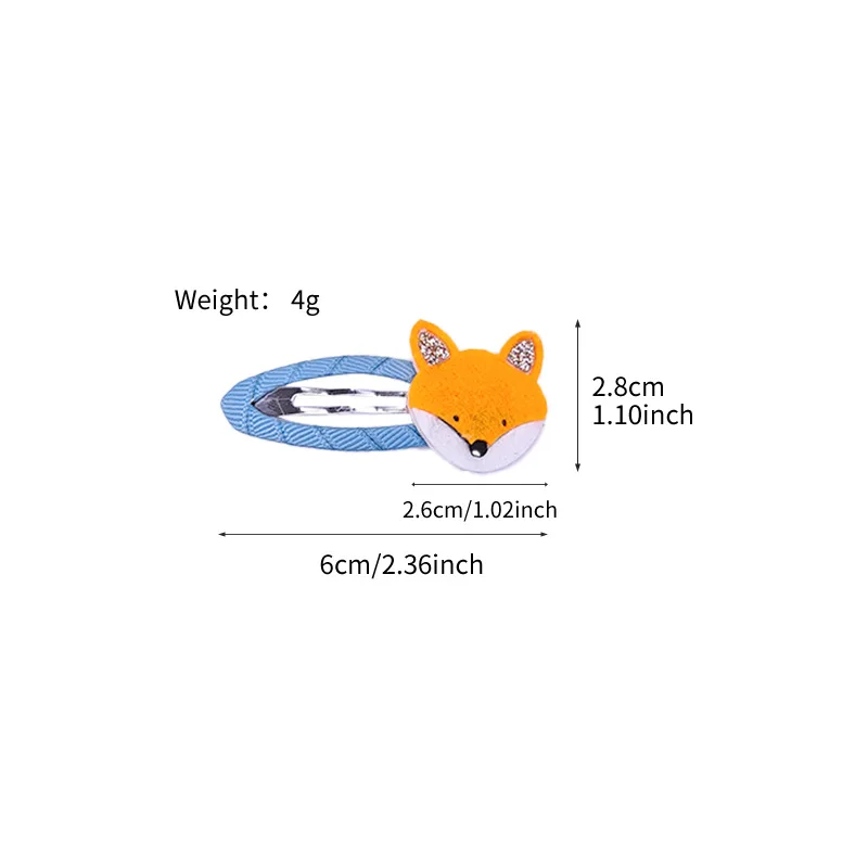 Children's Animal Flower BB Pair Clip Little Girls Oval Water Droplet Edge Clips Hand Threaded Woven Tape Cloth Bag Bye Bye Clip hair accessories hair clips