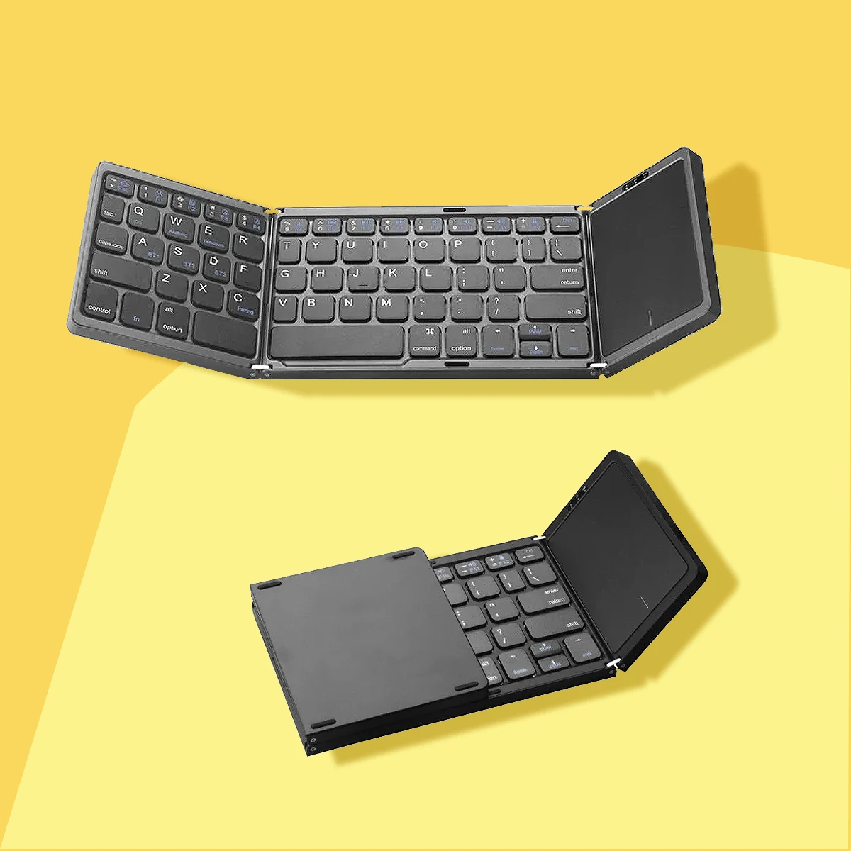 B089T Folding Wireless Keyboard with Touchpad Foldable Bluetooth Keyboard for IOS Android Windows ipad Tablet
