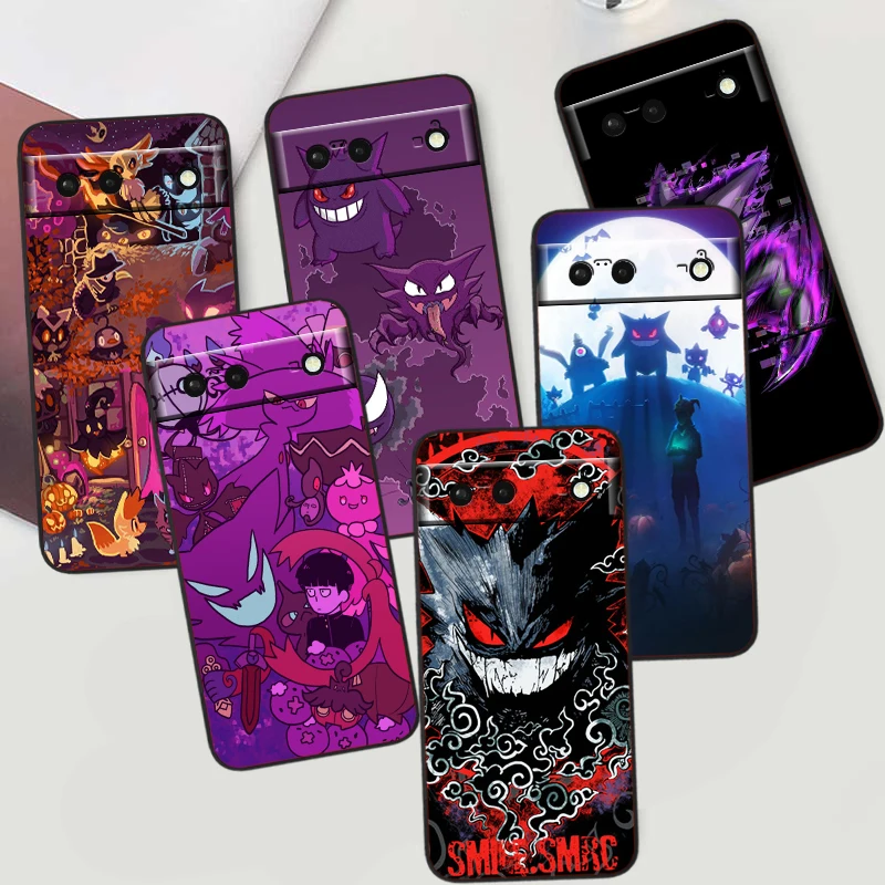Custodia Per Telefono Pokemon Ghost Gengar Per Google Pixel 8 7A 7 6 Pro 6A 5A 5 4 4A Xl 5G Soft Fundas Coque Capa Black Cover