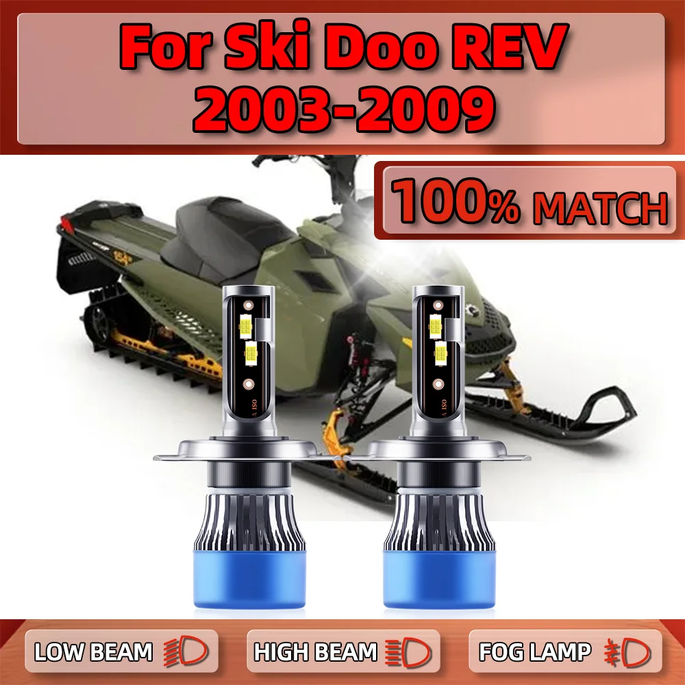 

2PCS Car Headlight Bulbs 20000LM Canbus LED Headlamps 6000K Turbo Lamps 12V For Ski Doo REV 2003 2004 2005 2006 2007 2008 2009