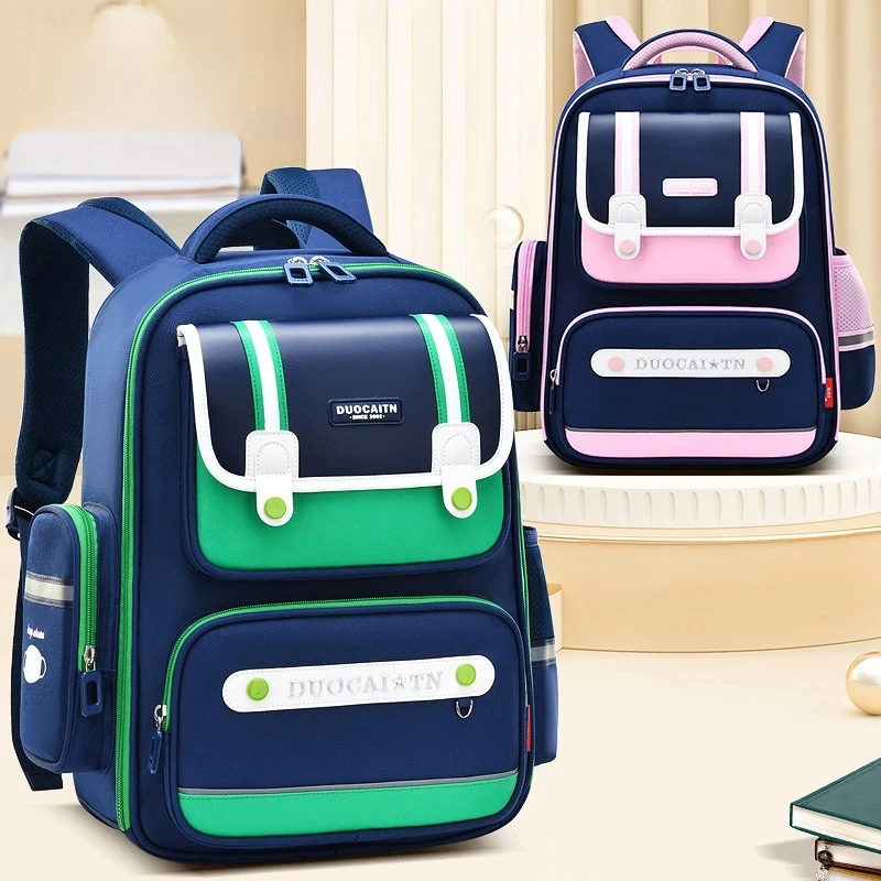 

School Bags Primary Children British Style Shoulders Backpacks For Boys and Girls Large Capacity Multi-Compartment Schoolbag