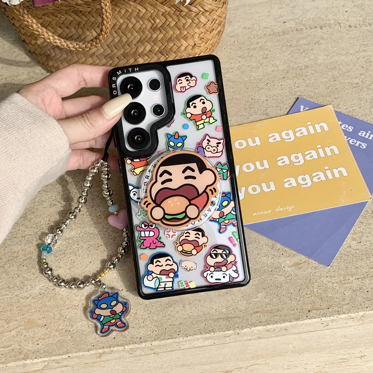 CrayonShin-chan Magnetic Phone Holder - Classic Cartoon Design, Pocket-Friendly Portability