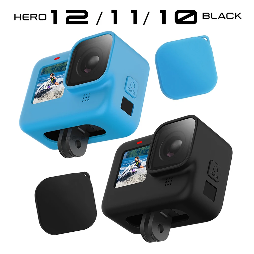 

Silicon Protective Cover for GoPro Hero 12 11 10 9 Black Sleeve Housing Case Frame with Lanyard Accessory For Go pro Case