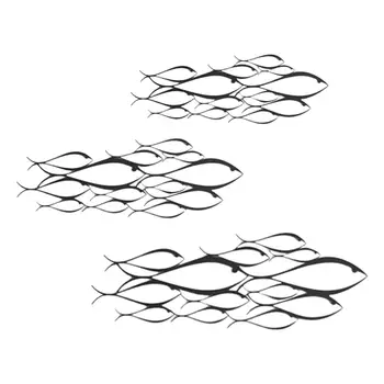 Sculpture Murale Créative en Forme de Poisson, Décoration Artistique en Fer, pour Niket Extérieur, Salon, Chambre à Coucher 1