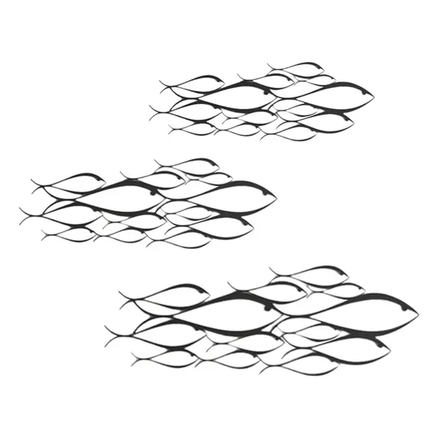 Sculpture Murale Créative en Forme de Poisson, Décoration Artistique en Fer, pour Niket Extérieur, Salon, Chambre à Coucher 1