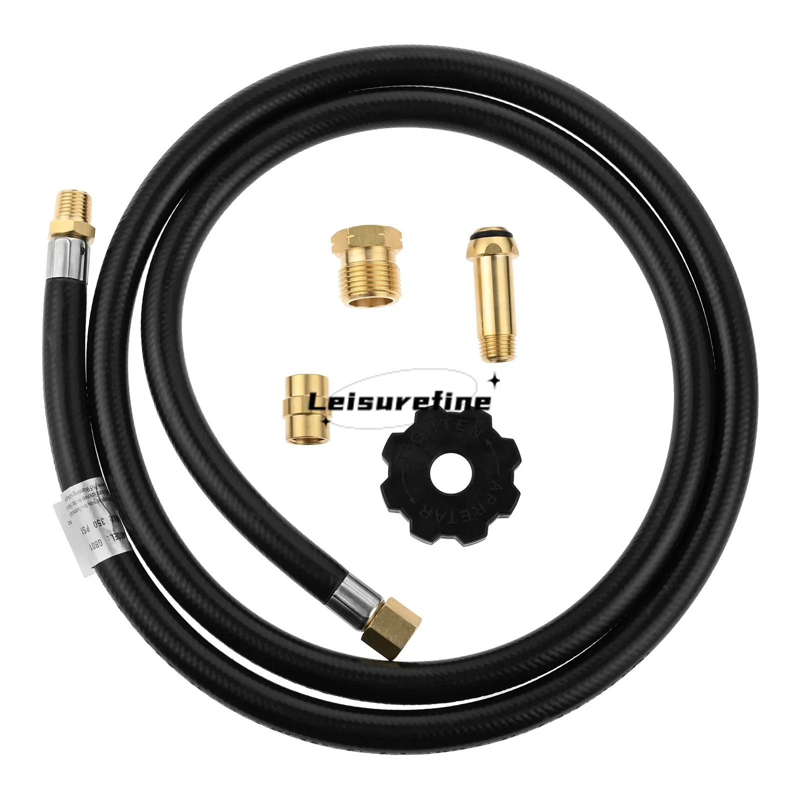 1/4 In NPT Propane Appliance Extension 5ft High Pressure Hose For Gas Grill Soft Nose POL Fitting 1/4" NPT Female Brass Coupler