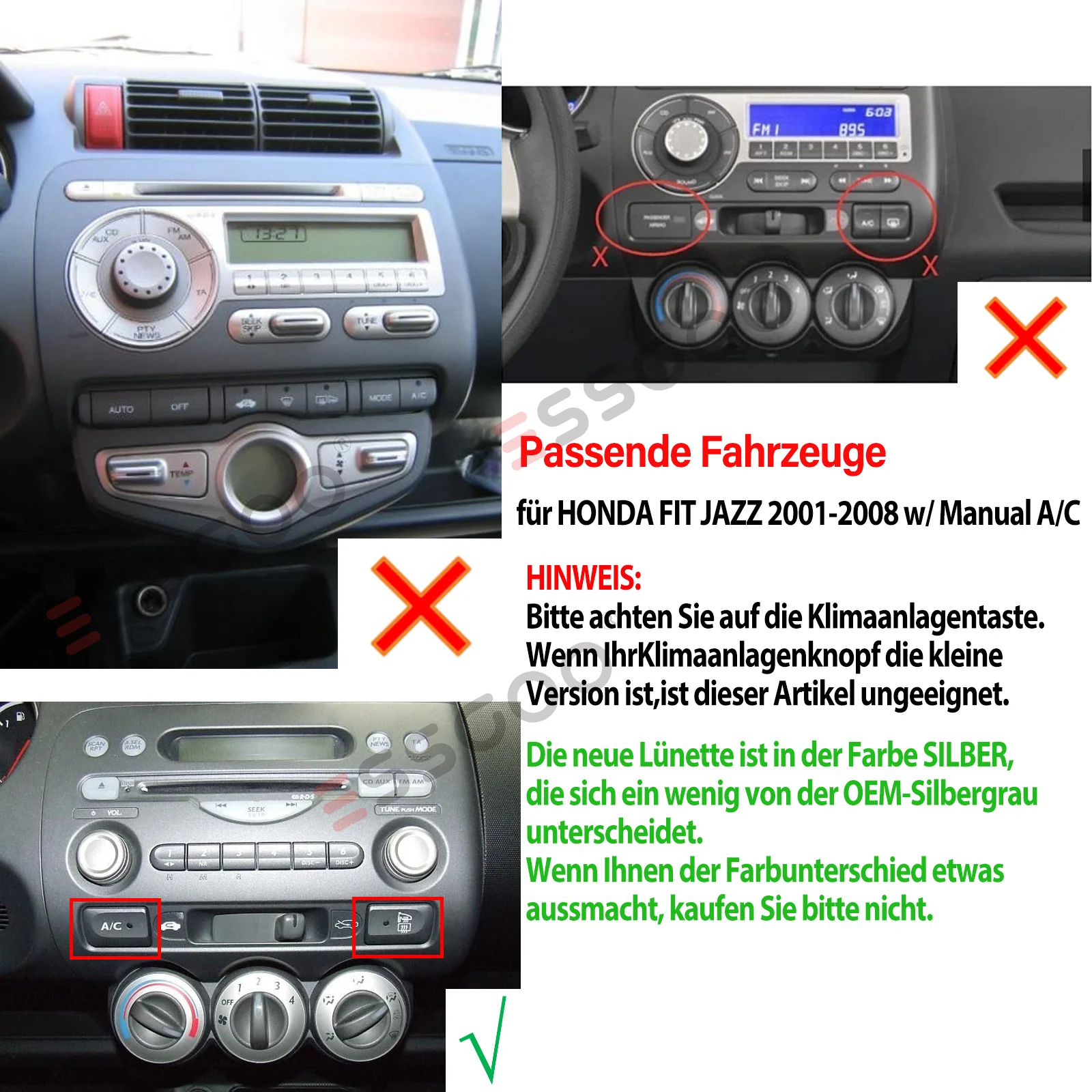 ESSGOO 32G 64G 9 Zoll Touchscreen Android 15 Autoradio Für Honda Fit Jazz 2002-2007 Apple CarPlay Android Auto Drahtlos GPS Navi WIFI BT Lenkradfernbedienung RDS FM USB Spiegel Link ASP Sound Geteilter Bildschirm – Detail 3