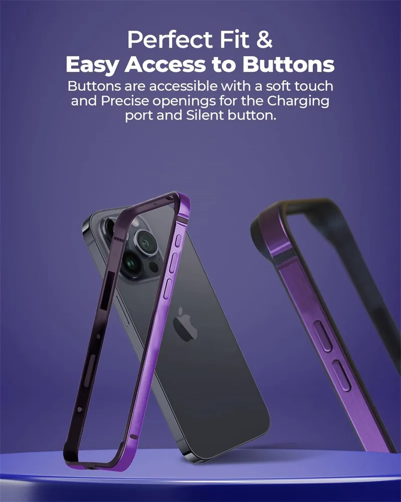 Sleek Aluminum Bumper Frame with Soft Inner Cover