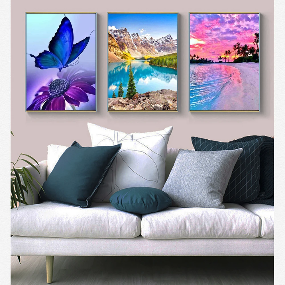 Scenery 5D DIY Diamond Painting Kit Animal Cat Cross Diamond Embroidery Painting Resin Full Round Mosaic Home Decor Gift diamond painting painting set