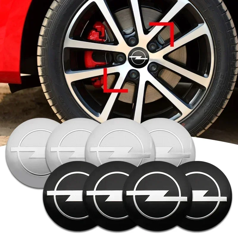 4pcs 자동차 휠 센터 커버 배지 스티커 스티커 Opel Corsa Astra Insignia Vectra Zafira Meriva Mokka Grandland Vivaro