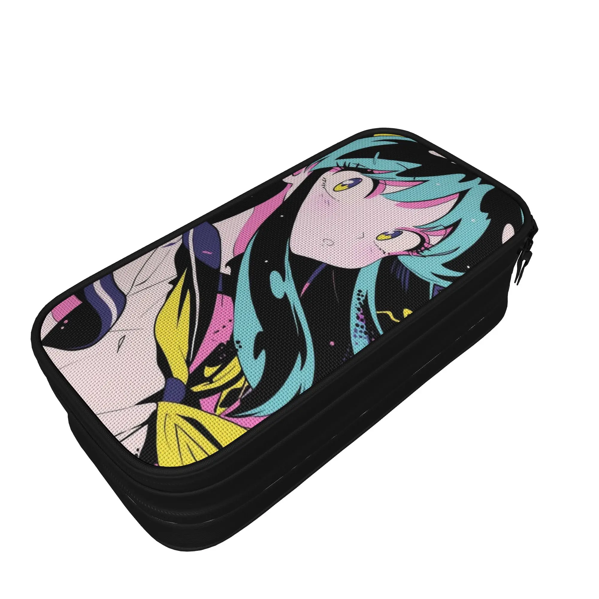 Lum Urusei Yatsura 연필 케이스 새로운 펜 홀더 가방 소녀 소년 대용량 학생 학교 연필 주머니,