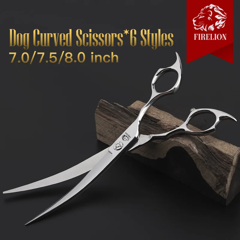 Pet Grooming Scissors 7.0/7.5/8.0 Inch 440c Steel Professional Dog Grooming Shears Animal Curved Scissors For Dogs Hair dog grooming scissors