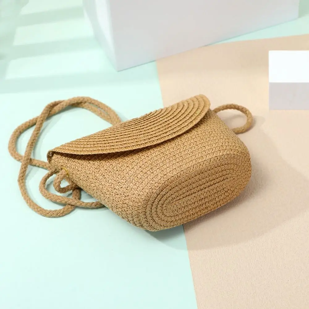 Fashion Shell Shape Straw Bag Handmade Mini Summer Beach Bag Shoulder Bags Women Girl
