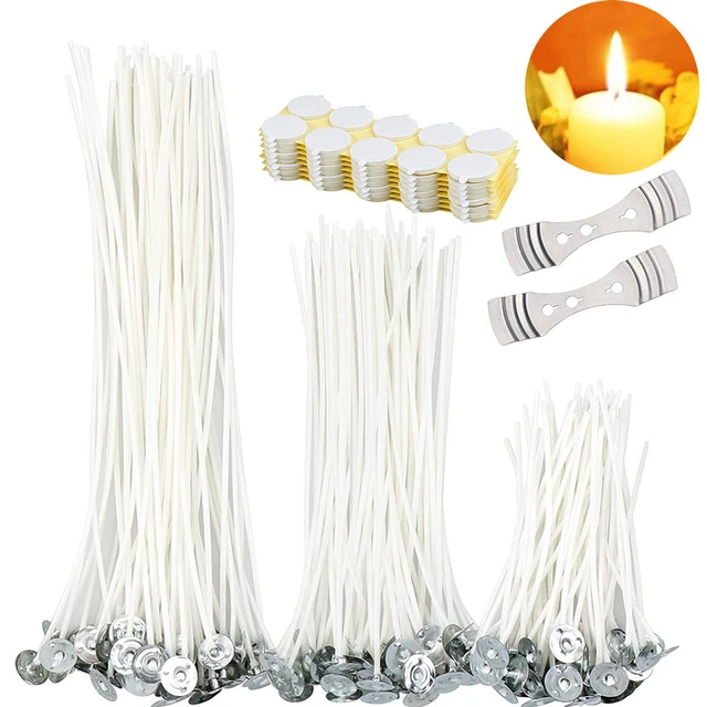 103pcs Waxed Cotton Candle Wicks Set with Stand Original Smokeless Candle  Wicks Soy Oil Wax Core Woven Making Candles Supplies