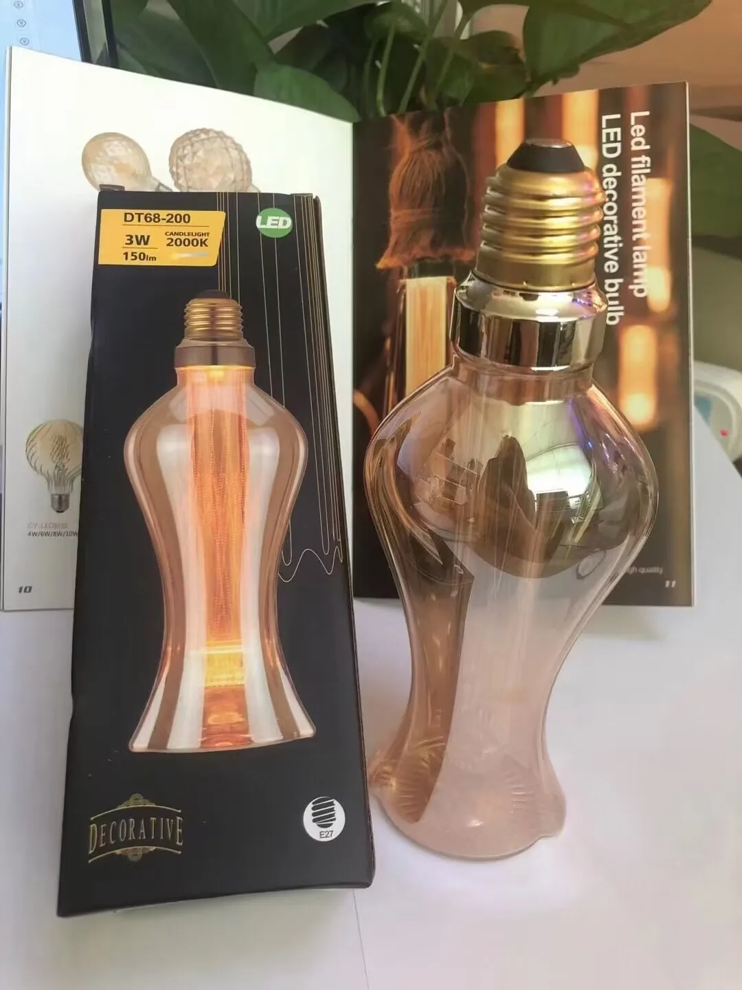레트로 LED 에디슨 전구 85V-265V E27 3W 전구 ST64 G80 DT45 빈티지 램프 샹들리에 장식 조명 크리스마스 불꽃 놀이 램프
